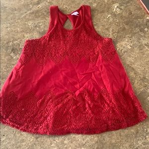 Red Flowy Tank Top